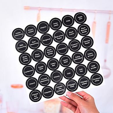 12 Pcs Round Glass Storage Spice Jars with Bamboo Lids and Stickers for Candy Coffee