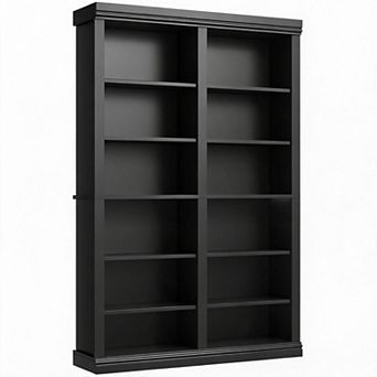 74.5" Tall Bookshelf with Double Storage, Extra Large Bookshelf, 6 tier Double Wide Bookshelves