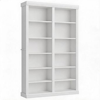 74.5" Tall Bookshelf with Double Storage, Extra Large Bookshelf, 6 tier Double Wide Bookshelves