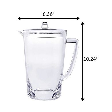 Oval Halo Design 2.75 Quarts Plastic Water Pitcher with Lid and Spout