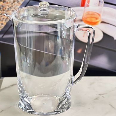 Oval Halo Design 2.75 Quarts Plastic Water Pitcher with Lid and Spout