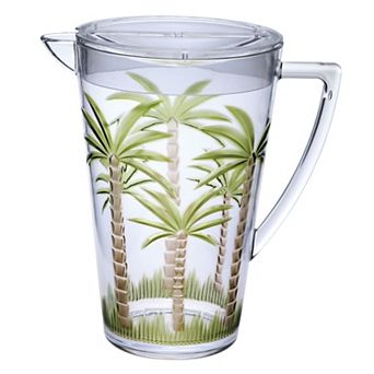 Oval Halo Design 2.75-qt Plastic Water Pitcher with Lid and Spout