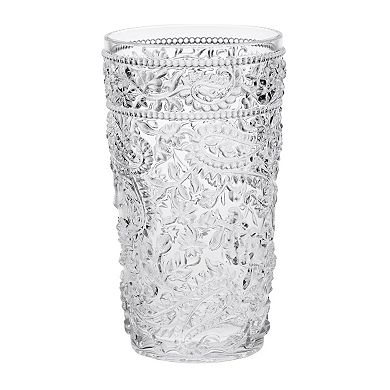 17oz Paisley Acrylic Glasses Drinking Set of 4
