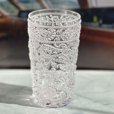 17oz Paisley Acrylic Glasses Drinking Set of 4