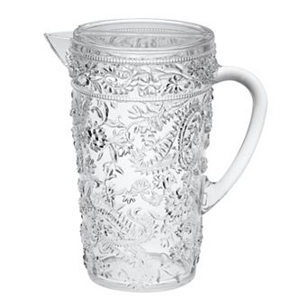 2.5-qt Paisley Plastic Drink Juice Water Pitcher with Lid and Spout BPA Free