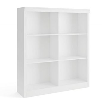 53" Tall 6-Cube Wooden Bookshelf Organizer, Durable 3 tier Open Bookcase with Anti-Tip Kit