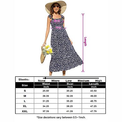 Women's Floral Smocked Maternity Midi Dress