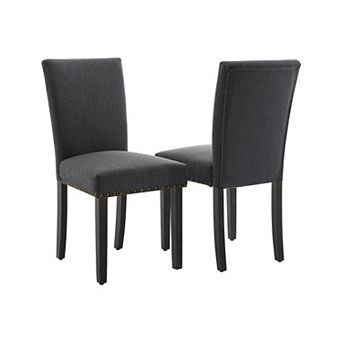 Upholstered Dining Chairs Set of 2, Fabric Parsons Dining Room Chair with Trim and Sturdy legs