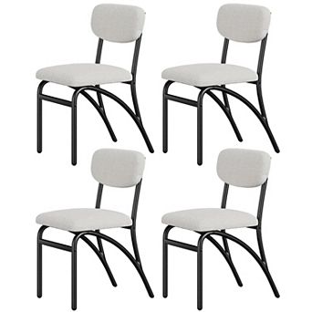 Dining Chairs Set of 4, Modern Fabric Upholstered Dining Room Chair, Modern Round Dining Chairs