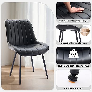 2 Pack Dining Chairs Set - Comfortable Modern Upholstered Chair with Metal Legs