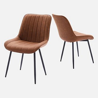 2 Pack Dining Chairs Set - Comfortable Modern Upholstered Chair with Metal Legs