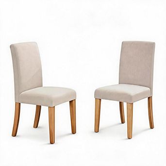 Parsons Dining Chairs, Set of 2 - Upholstered Fabric Side Chairs with classic Trim & Sturdy Legs