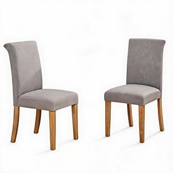 Parsons Dining Chairs, Set of 2 - Upholstered Fabric Side Chairs with classic Trim & Sturdy Legs