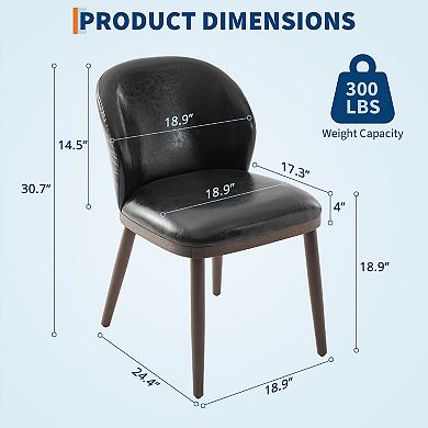 Modern Upholstered Dining Chairs Set of 2, Ergonomic Lumbar Support Kitchen Chair with Sturdy Legs