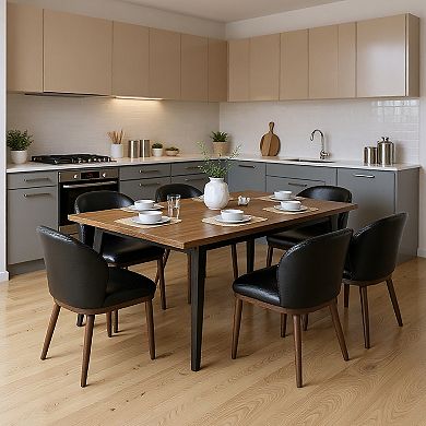Modern Upholstered Dining Chairs Set of 2, Ergonomic Lumbar Support Kitchen Chair with Sturdy Legs