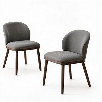 Modern Upholstered Dining Chairs Set of 2, Ergonomic Lumbar Support Kitchen Chair with Sturdy Legs