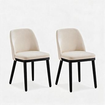 Dining Chairs Set of 2, Modern Dining Room Chairs with Sold Wood Legs for Living Room, Bedroom
