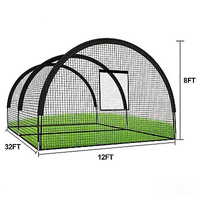 33 x 12 x 8 ft Practice Net for Batting and Pitching