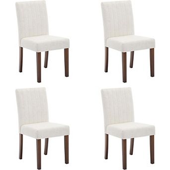 Parsons Button Tufted Dining Chairs Set of 4/6 - Upholstered Fabric Kitchen Chairs with Wood Legs