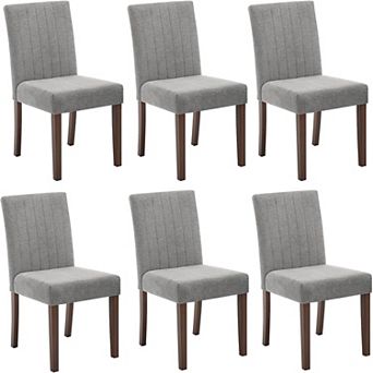 Parsons Button Tufted Dining Chairs Set of 4/6 - Upholstered Fabric Kitchen Chairs with Wood Legs