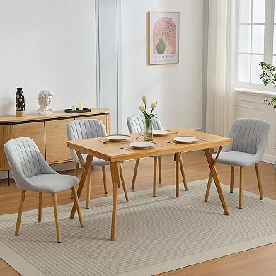Dining Chairs Set of 4,300LBS Modern Fabric Kitchen Chairs,Comfy from Upholstered,Ergonomic Backrest