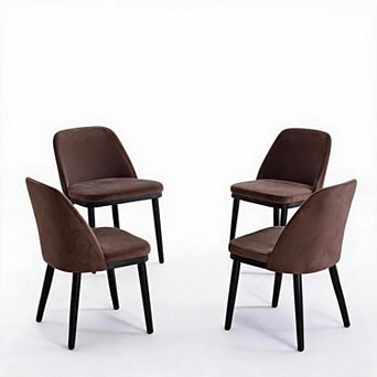 Dining Chair Set of 4/6, Modern Upholstered Kitchen Chair, Dining Room Chair with Wooden Legs