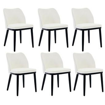 Dining Chairs Set of 4/6.Linen-Upholstered Side Chair with Thick Padded Seat & Rubber-Wood Leg