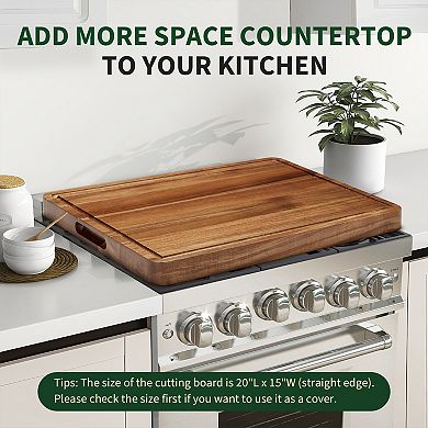 20 x 15-inch thickened double-sided chopping board with deep groove and handle