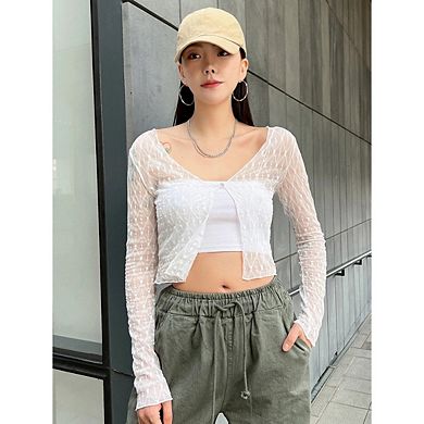 Women's Thin Irregular Sun Protection Short Cardigan, Stylish Shawl Top