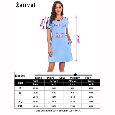 Women's Cold Shoulder Knit Sleep Nightgown