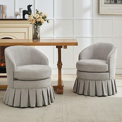 Mid-Century Modern Swivel Accent Chair, 300lb Capacity, Grey
