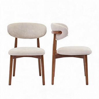 Set of 2 Mid Century Modern Upholstered Dining Room Chairs