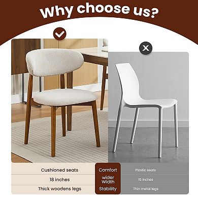 Set of 2 Mid Century Modern Upholstered Dining Room Chairs