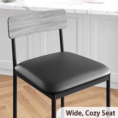 25.5" Modern Counter Height Bar Stools with Metal Legs set of 4