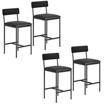 25.5" Modern Counter Height Bar Stools with Metal Legs set of 4