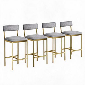 Set of 4 Extra Wide Counter Height Dining Chairs with Backrest