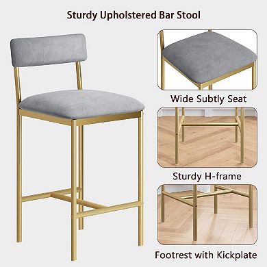 Set of 4 Extra Wide Counter Height Dining Chairs with Backrest