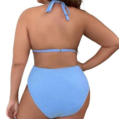 Womens Plus Size Bikini Sets 2 Piece High Waisted Tummy Control Swimsuits Bathing Suits