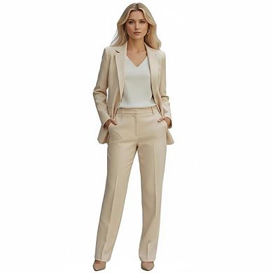 Womens Casual Blazers Open Front Business Long Sleeve Button Work Office Suit Jackets