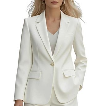 Womens Casual Blazers Open Front Business Long Sleeve Button Work Office Suit Jackets
