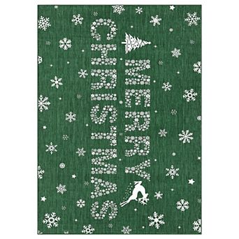 Christmas Area Rug Rugs: Washable Living Room Rug Xmas Holiday Decor Rugs Snowflake Low Pile Boh