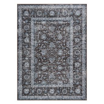 Boho Area Rug Machine Washable Carpet Vintage Floral Area Rug for Living Room Bedroom Dining Room