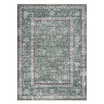 Boho Area Rug Machine Washable Carpet Vintage Floral Area Rug for Living Room Bedroom Dining Room