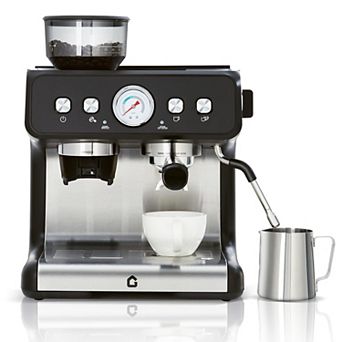 20 Bar Espresso Machine with Built-in Grinder, Stainless Steel Coffee Maker with Milk Frother