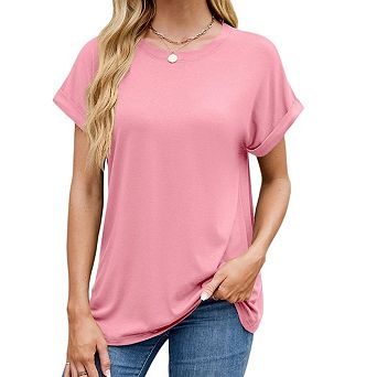 Womens Tops Summer Casual Cap Sleeve T shirts Business Dressy Spring Fashion Outfits Trendy Clothes
