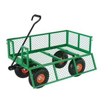 Heavy Duty Mesh Garden Metal Wagon with Removable Sides
