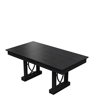 71 Inch Rectangular Farmhouse Dining Table with 2 Storage Drawers, Thick Wooden Tabletop Seats