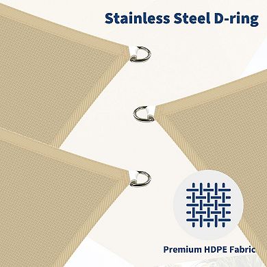 10x13FT Sand Rectangle UV Block Sun Shade Sail Outdoor Patio Canopy
