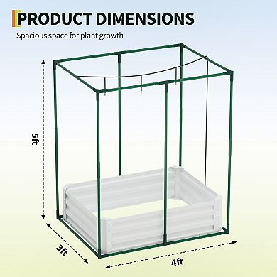 6x3x1Ft Galvanized Steel Raised Garden Planter Box with Water Circulation and Protective Net