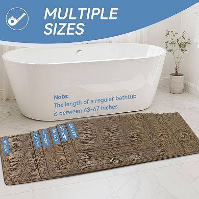 Rubber backed microfiber bath mat absorbent quick dry washable durable stylish